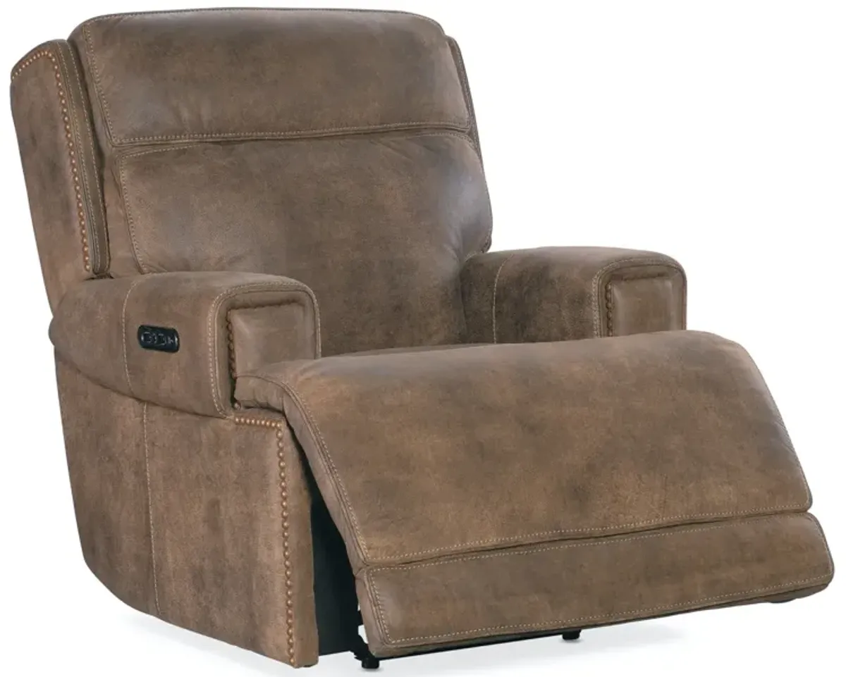 Hooker Furniture Wheeler Power Leather Recliner with Power Headrest