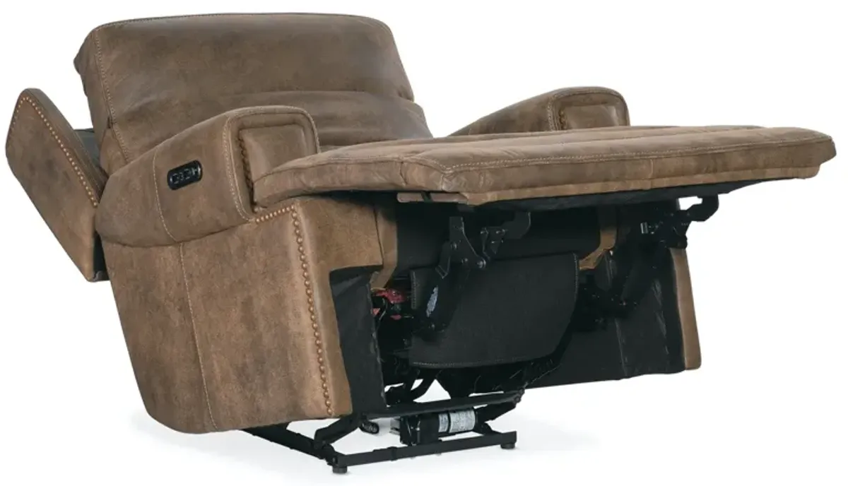 WHEELER POWER LEATHER RECLINER WITH POWER HEADREST