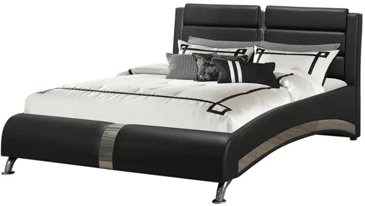 Coaster Jeremaine Upholstered California King Sleigh Bed Black