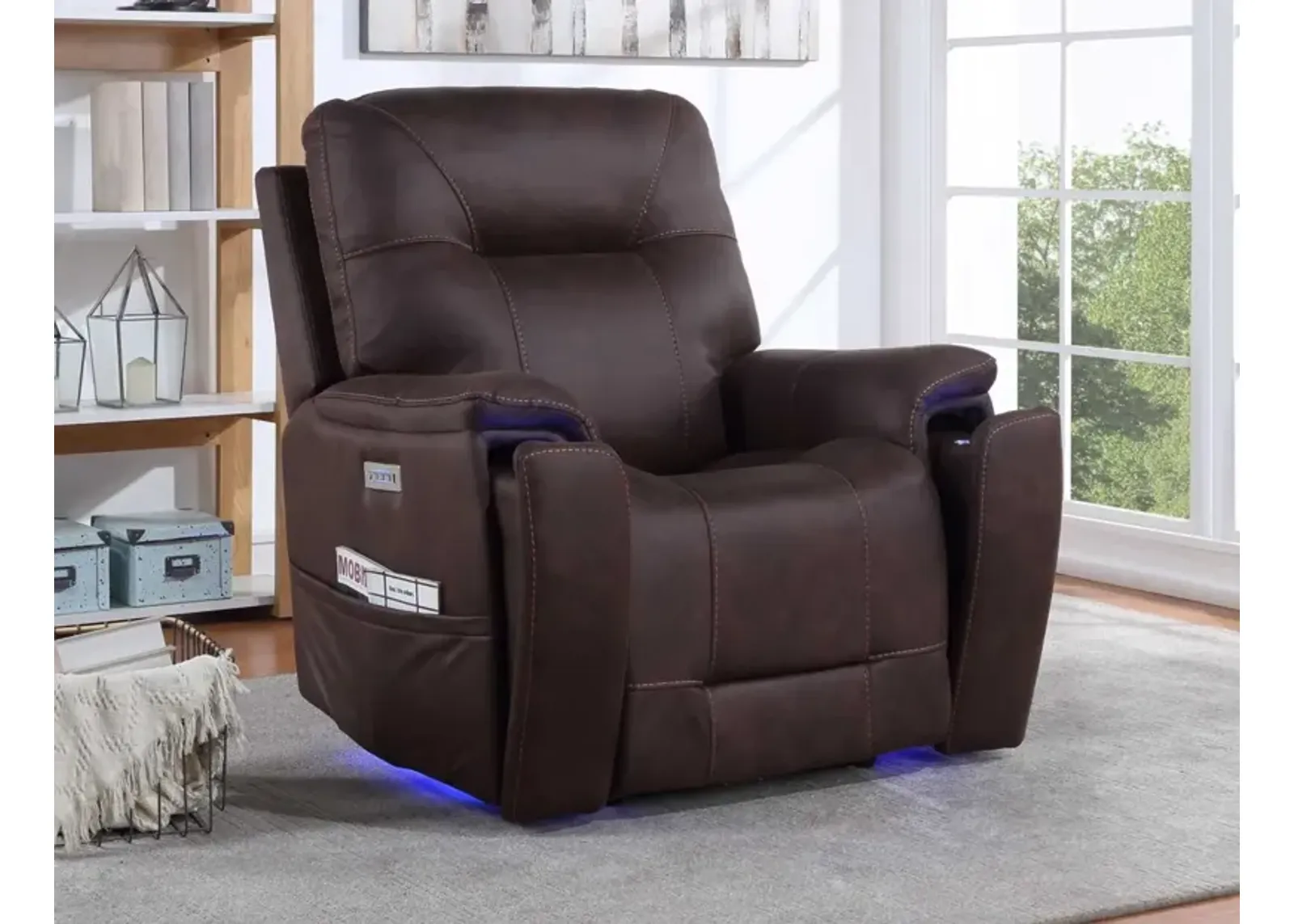 Steve Silver Lexington Saddle Brown Triple-Power Recliner