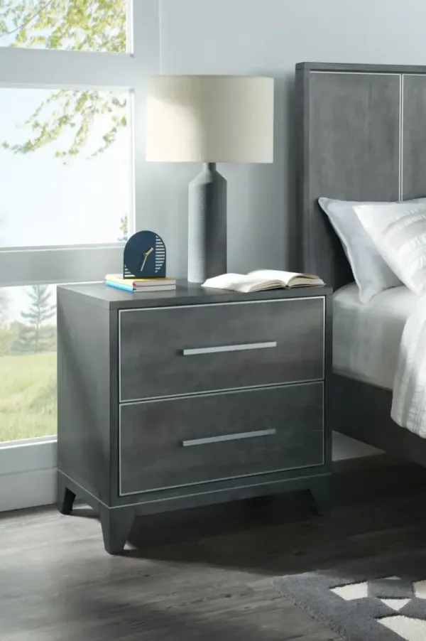 MEMPHIS 2-DRAWER NIGHTSTAND WITH FINGER LOCK