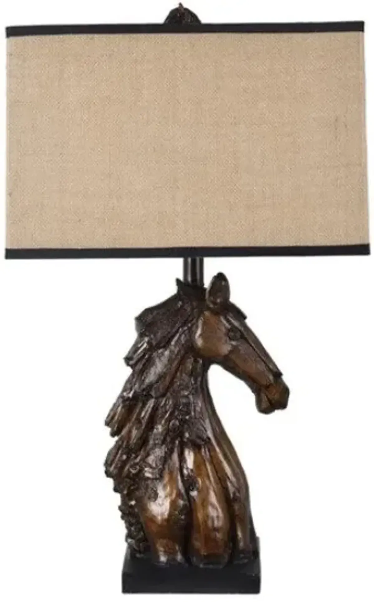 Crestview Horse Bust Brown Table Lamp