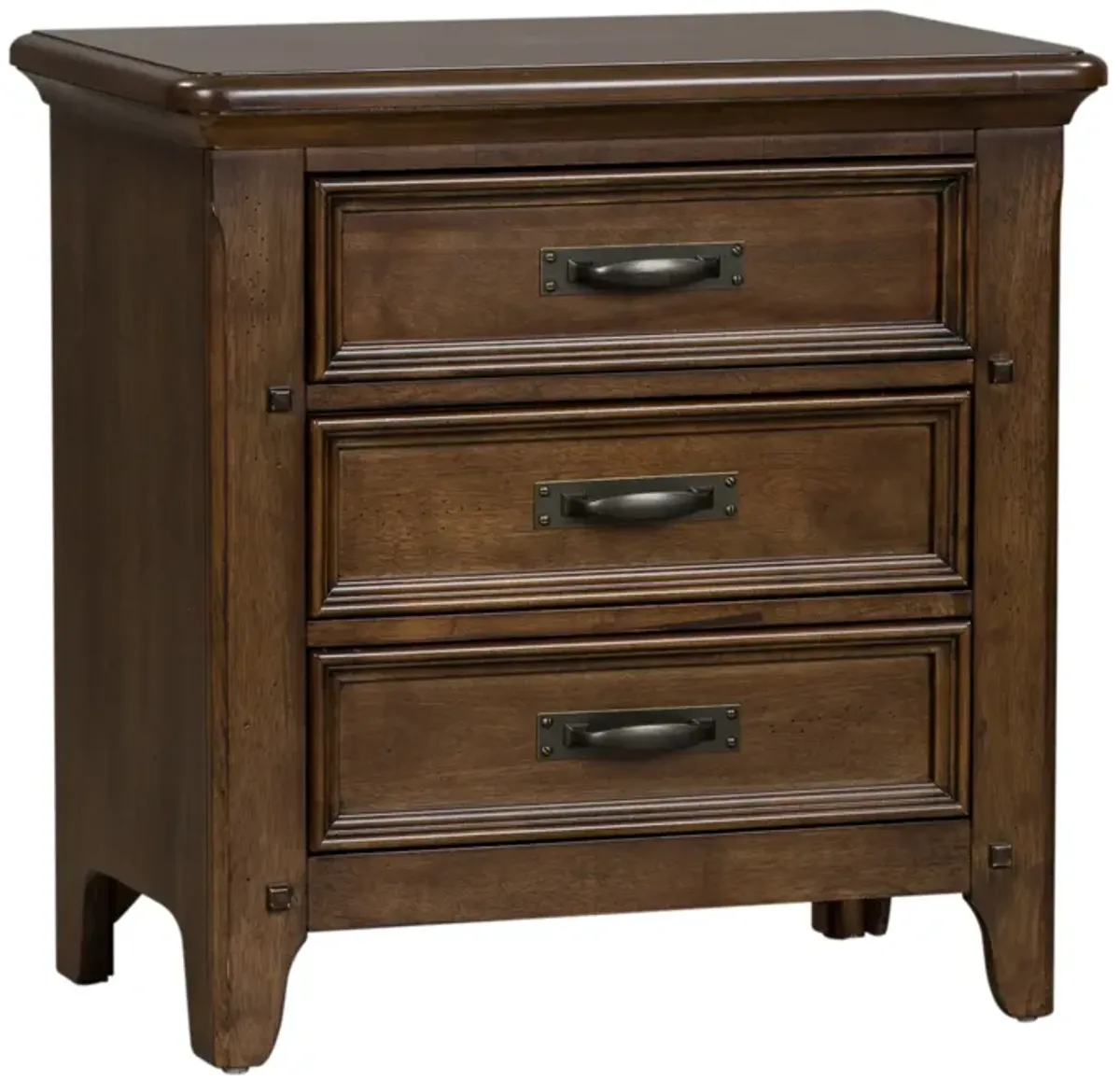 Liberty Furniture Complete King Bedroom Set Panel Bed, Dresser, Mirror & Nightstand Saddlebrook