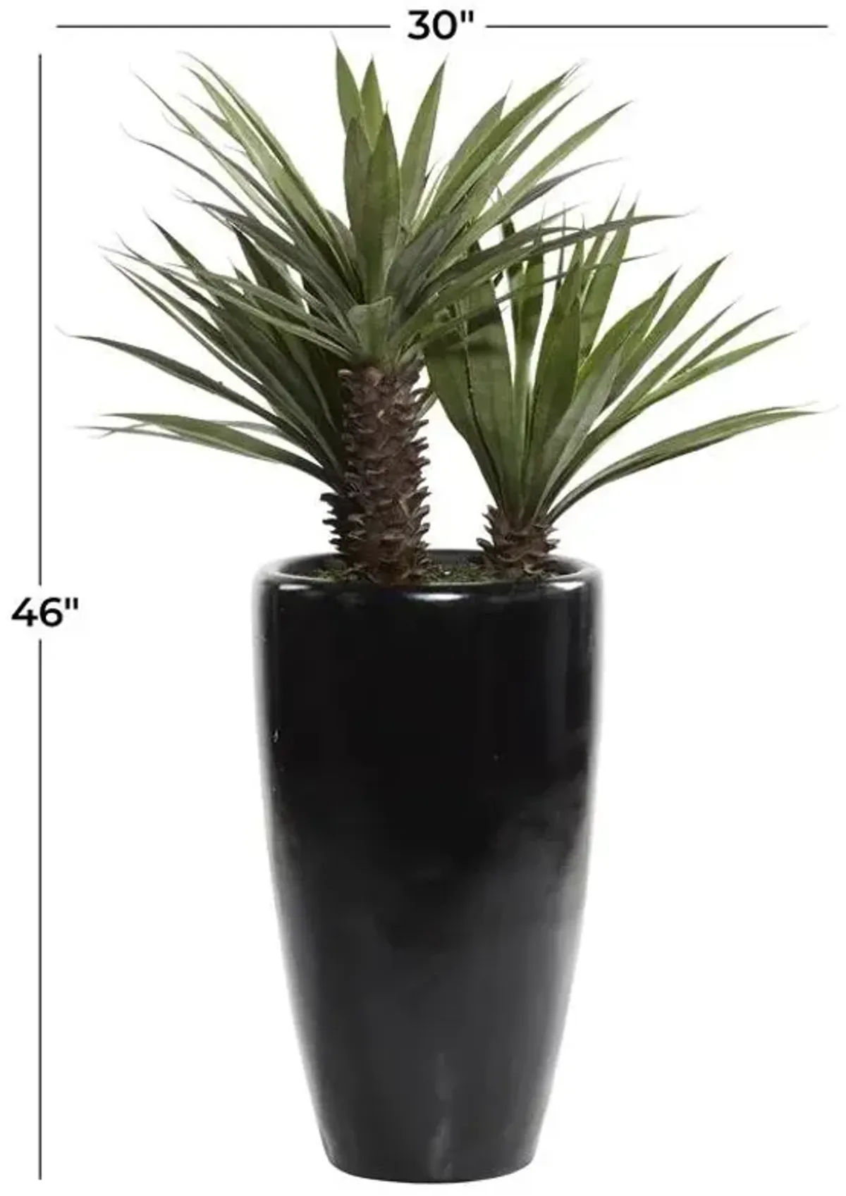 UMA Home Decor Green Faux Foliage Dracaena Artificial Plant with Black Fiberglass Pot