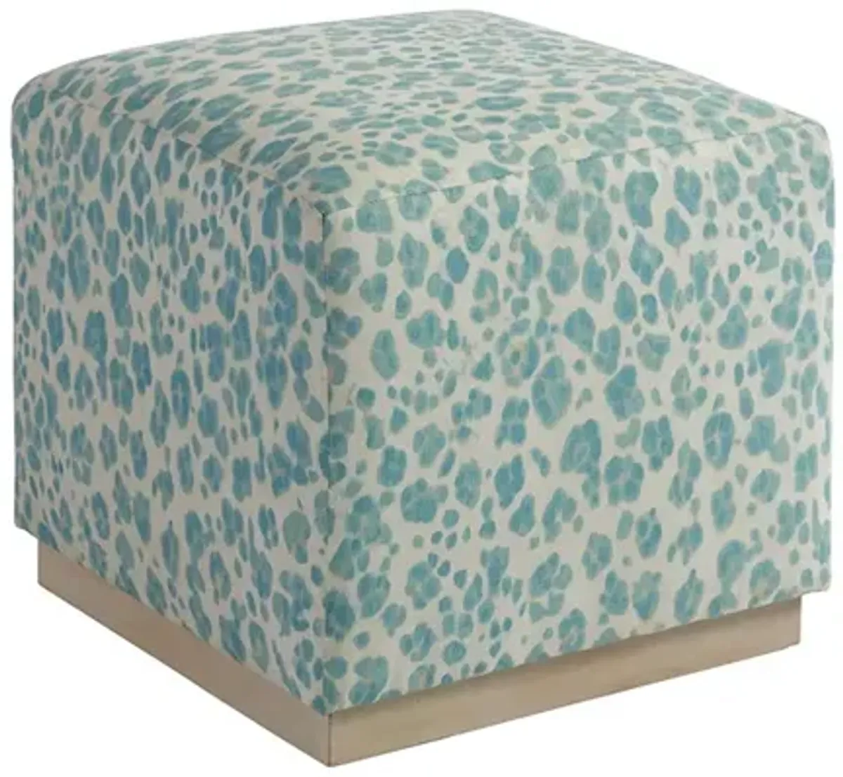 Barclay Butera Upholstery by Barclay Butera Upholstery Blue, Green & White Colby Ottoman