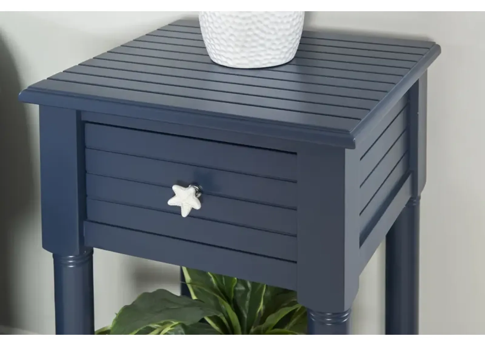 Linon Seaboard End Table Navy