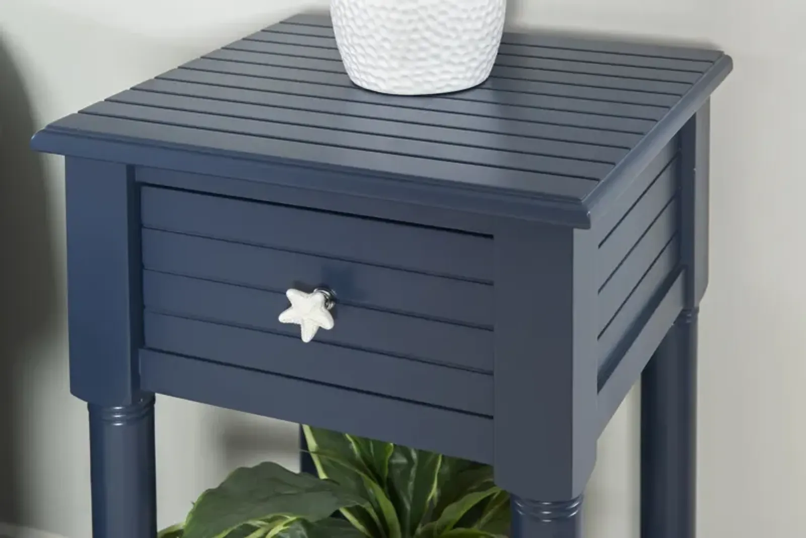 Linon Seaboard End Table Navy