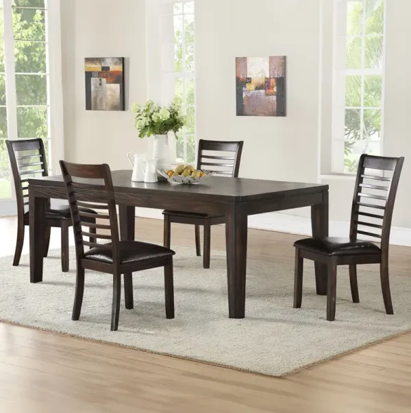 Steve Silver Ally 5-Piece Antique Dining Table & Chair Set In Antique Charcoal