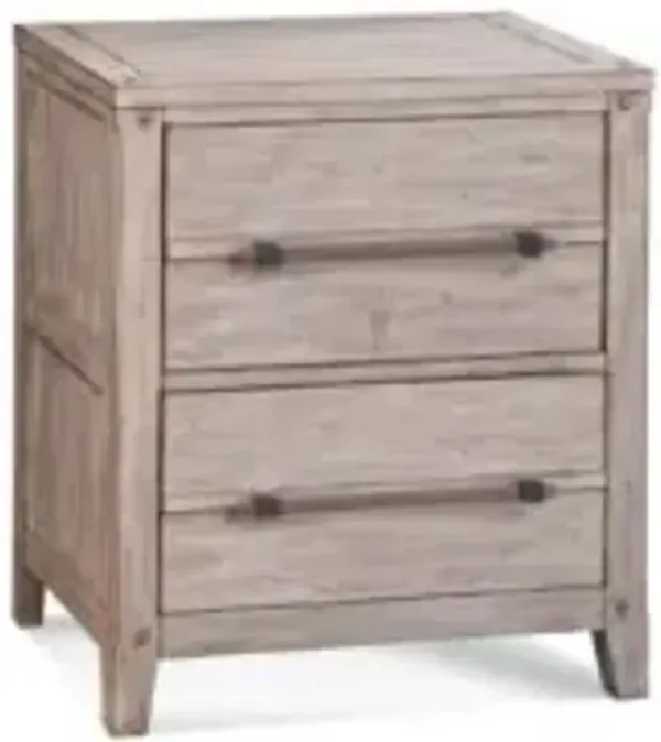 American Woodcrafters Aurora 2-Drawer Nightstand in Whitewash