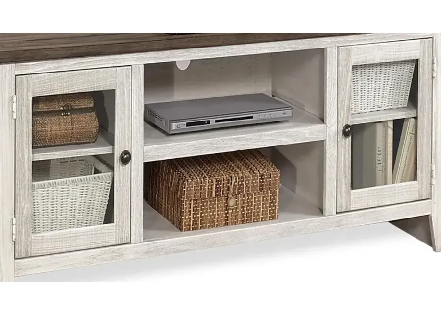 EASTPORT DRIFTED WHITE 58 INCH TV STAND CONSOLE