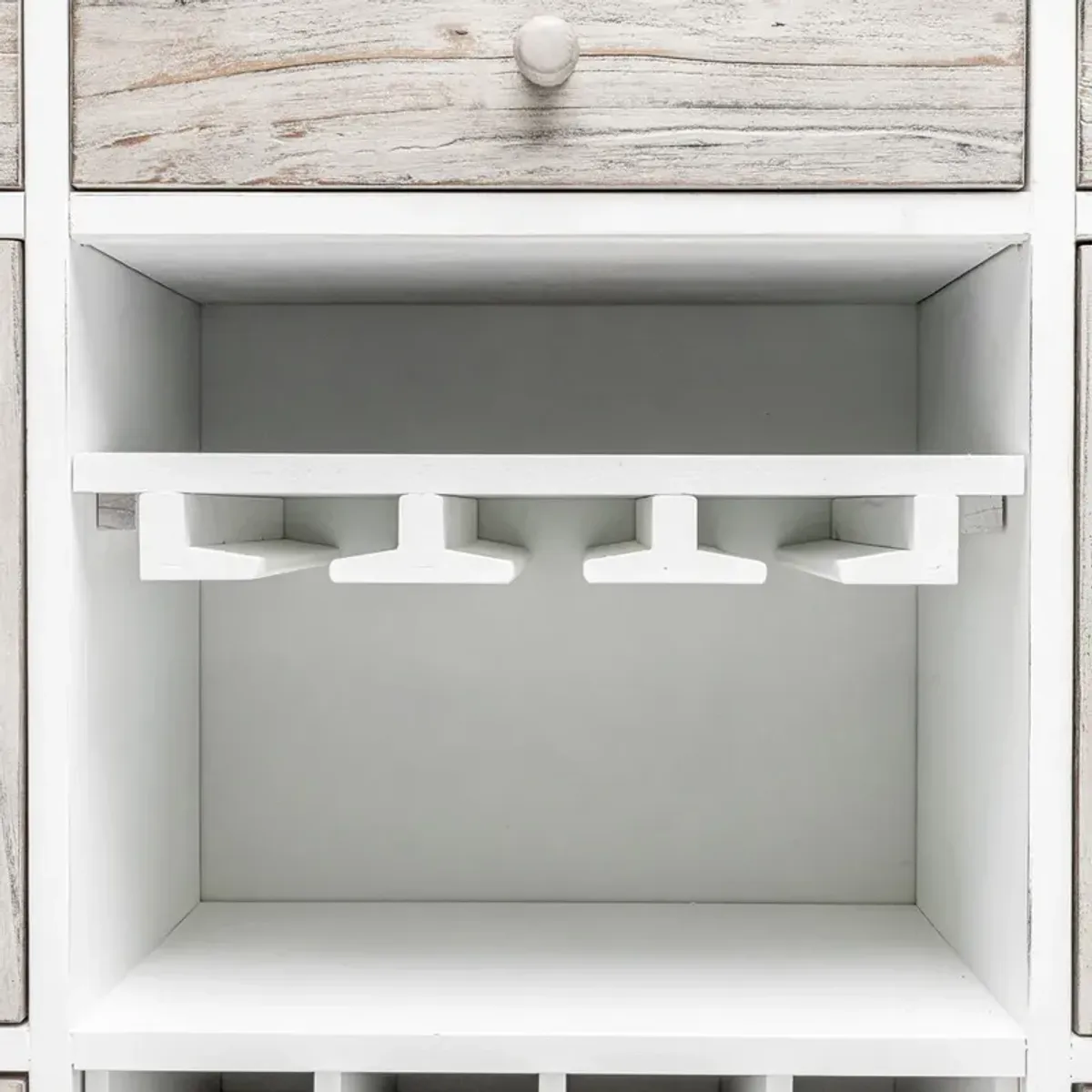 Seawinds Islamorada Sideboard with Wine Rack Dapple Grey Finish