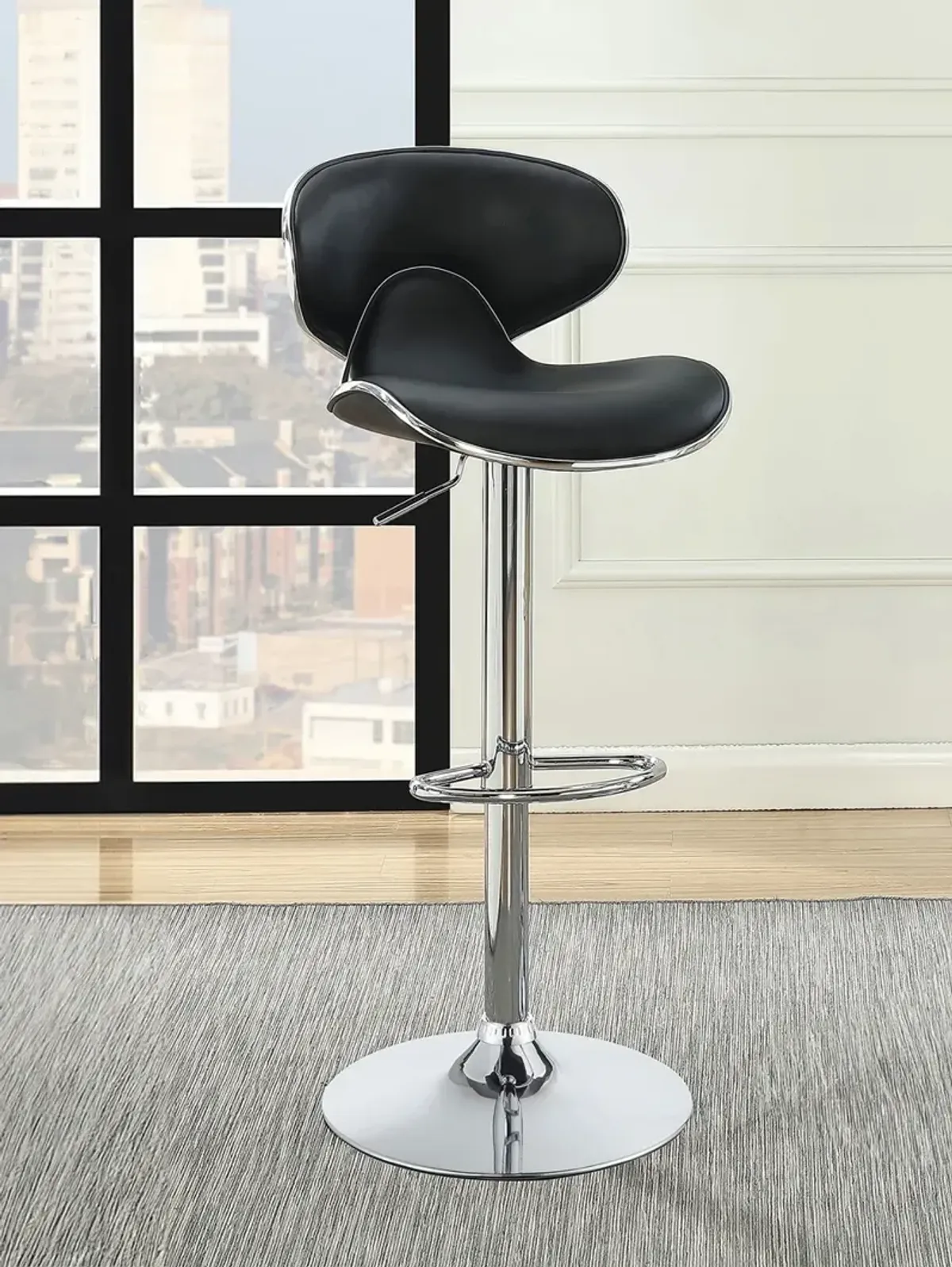 Coaster Edenton Upholstered Adjustable Bar Stool Black