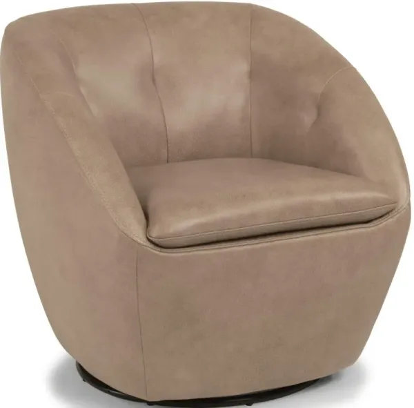 Flexsteel Wade Beige Swivel Barrel Chair