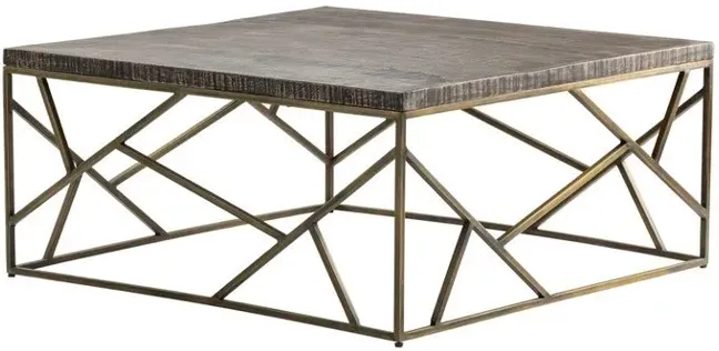 BENGAL MANOR BURNISHED EBONY CRAZY CUT IRON COCKTAIL TABLE