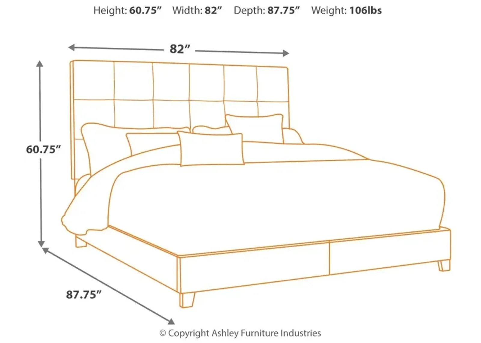 Ashley Dolante Gray King Upholstered Bed