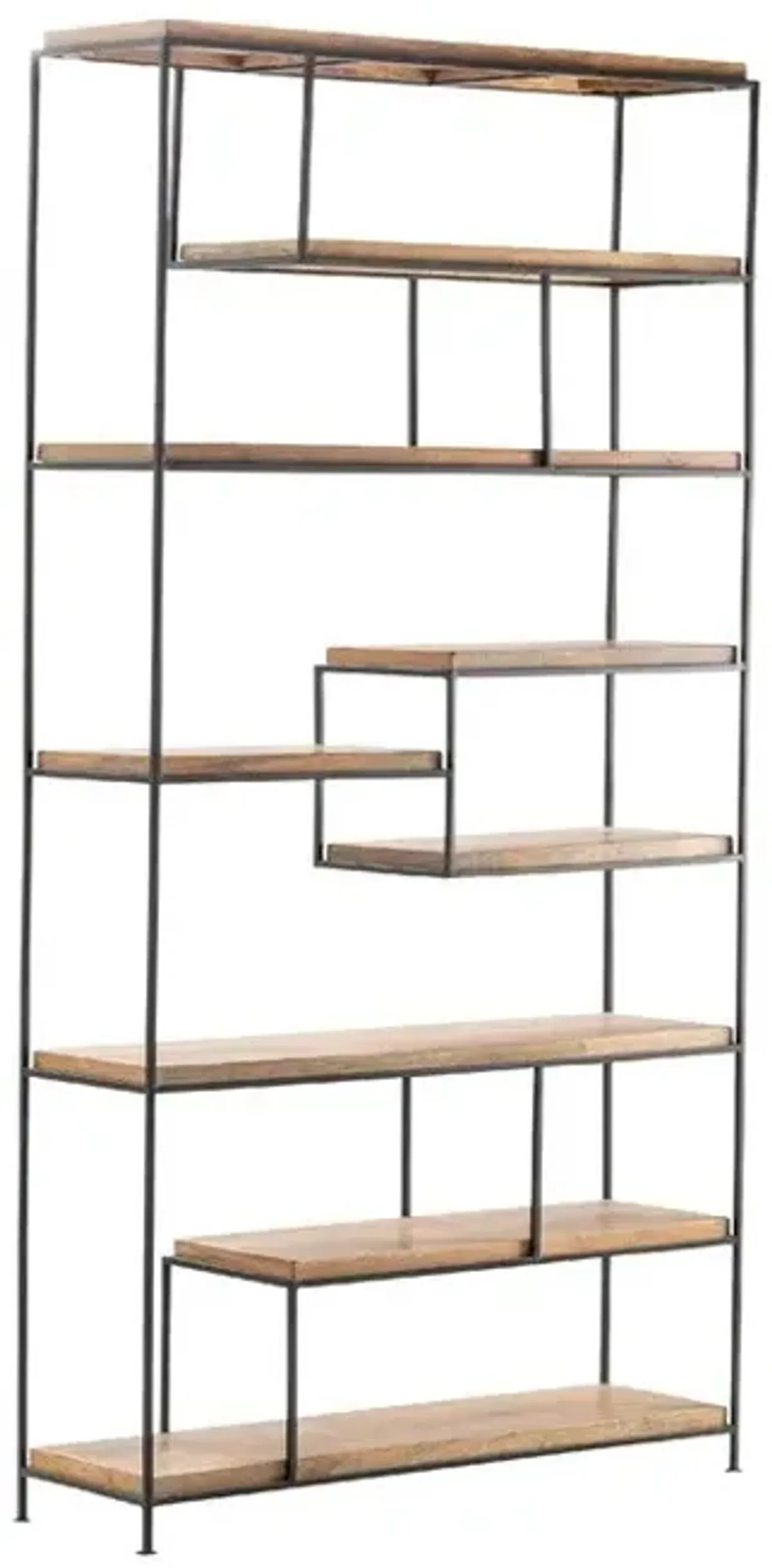 Crestview Bengal Manor Brown/Iron Offset Large Etagere