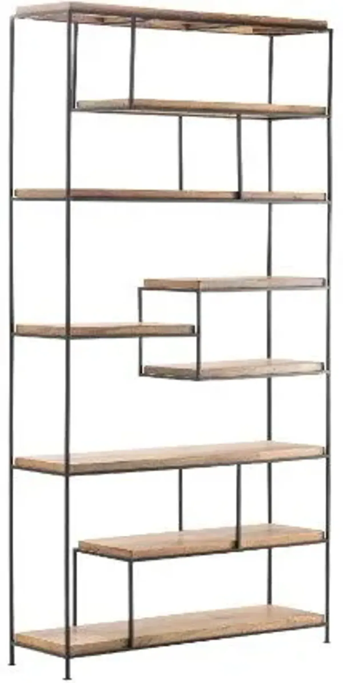 Crestview Bengal Manor Brown/Iron Offset Large Etagere