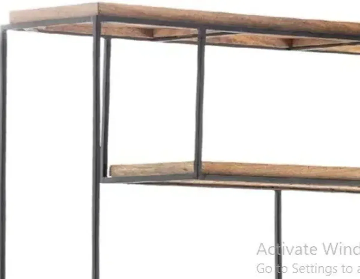 Crestview Bengal Manor Brown/Iron Offset Large Etagere