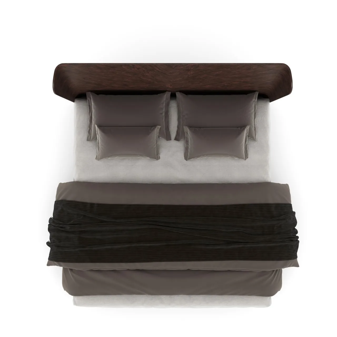 CONTINENTAL CALIFORNIA KING BED IN BRUNETTE (DARK BROWN WOOD FINISH)