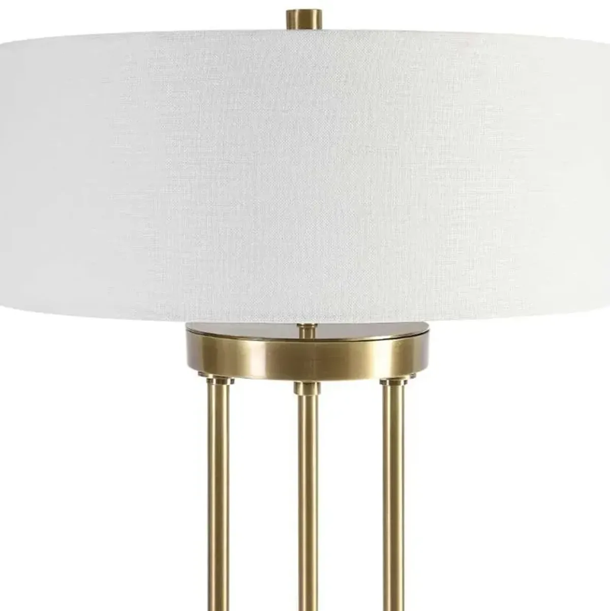 Uttermost Pantheon Brass/White Rod Table Lamp