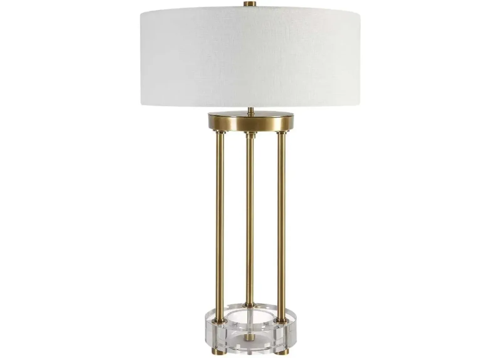 Uttermost Pantheon Brass/White Rod Table Lamp