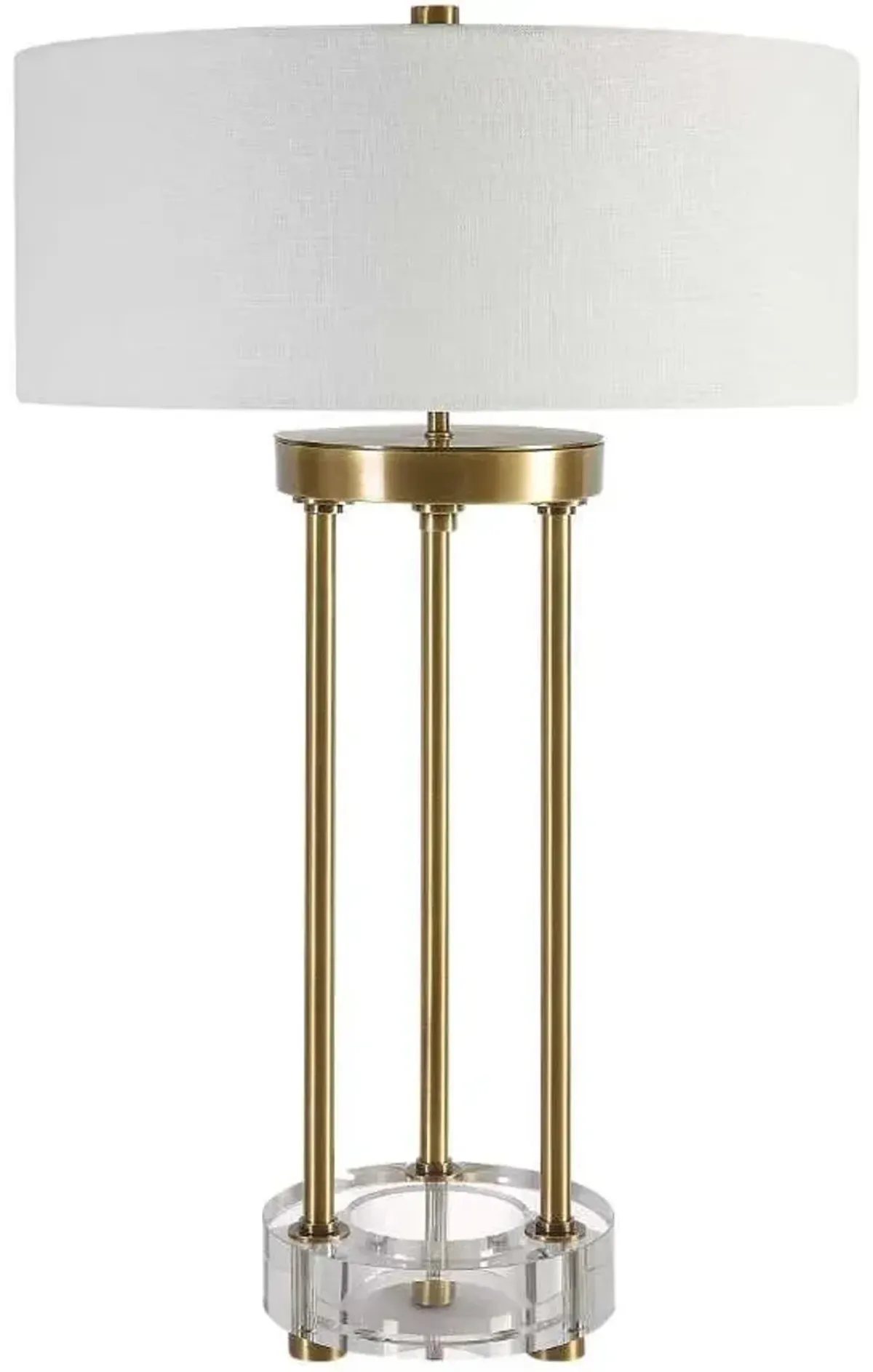 Uttermost Pantheon Brass/White Rod Table Lamp