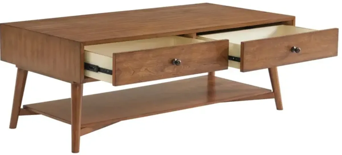 Martin Svensson Mid Century Modern 2-Drawer Coffee Table in Cinnamon