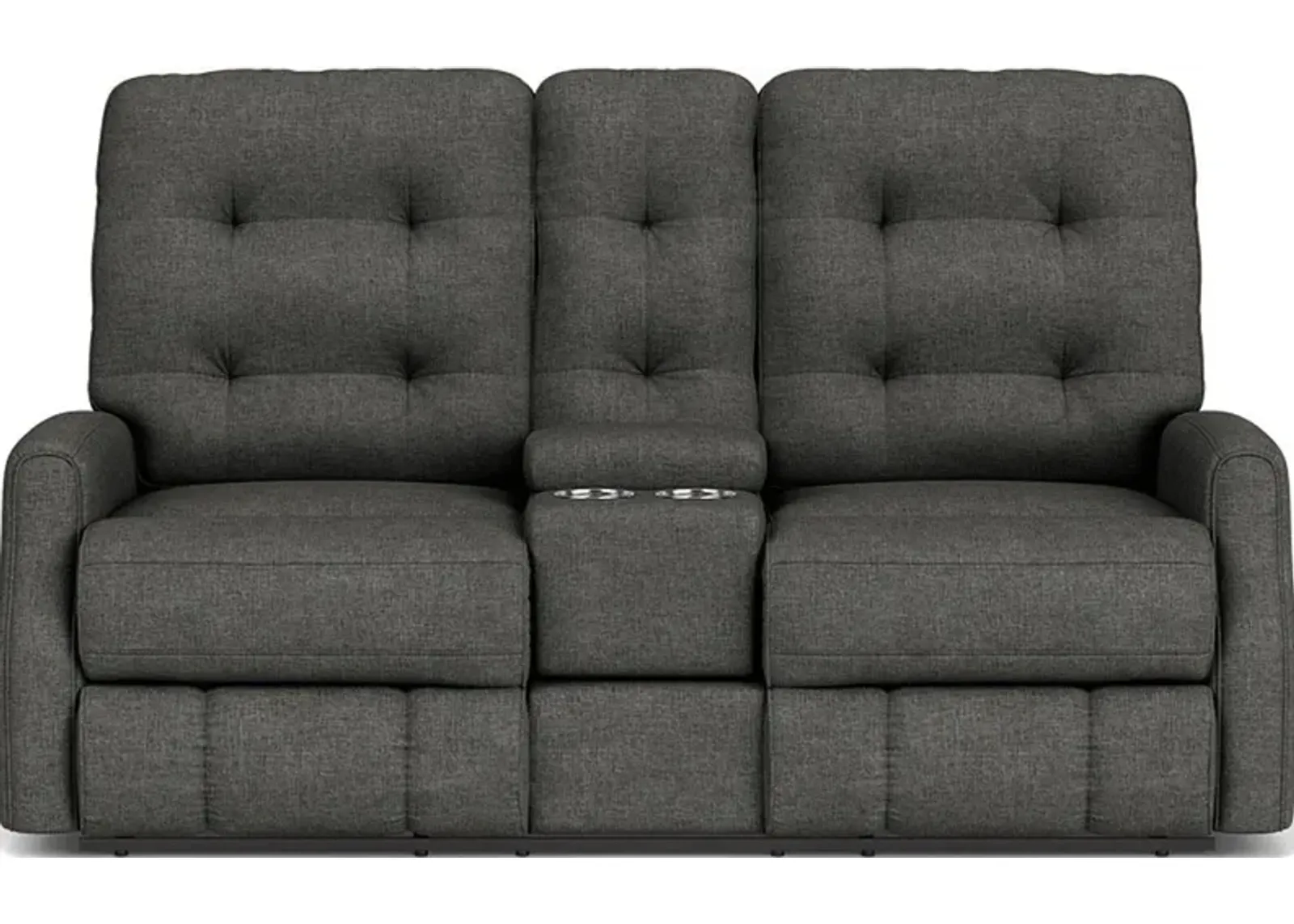 Flexsteel Devon Ash Reclining Loveseat with Console