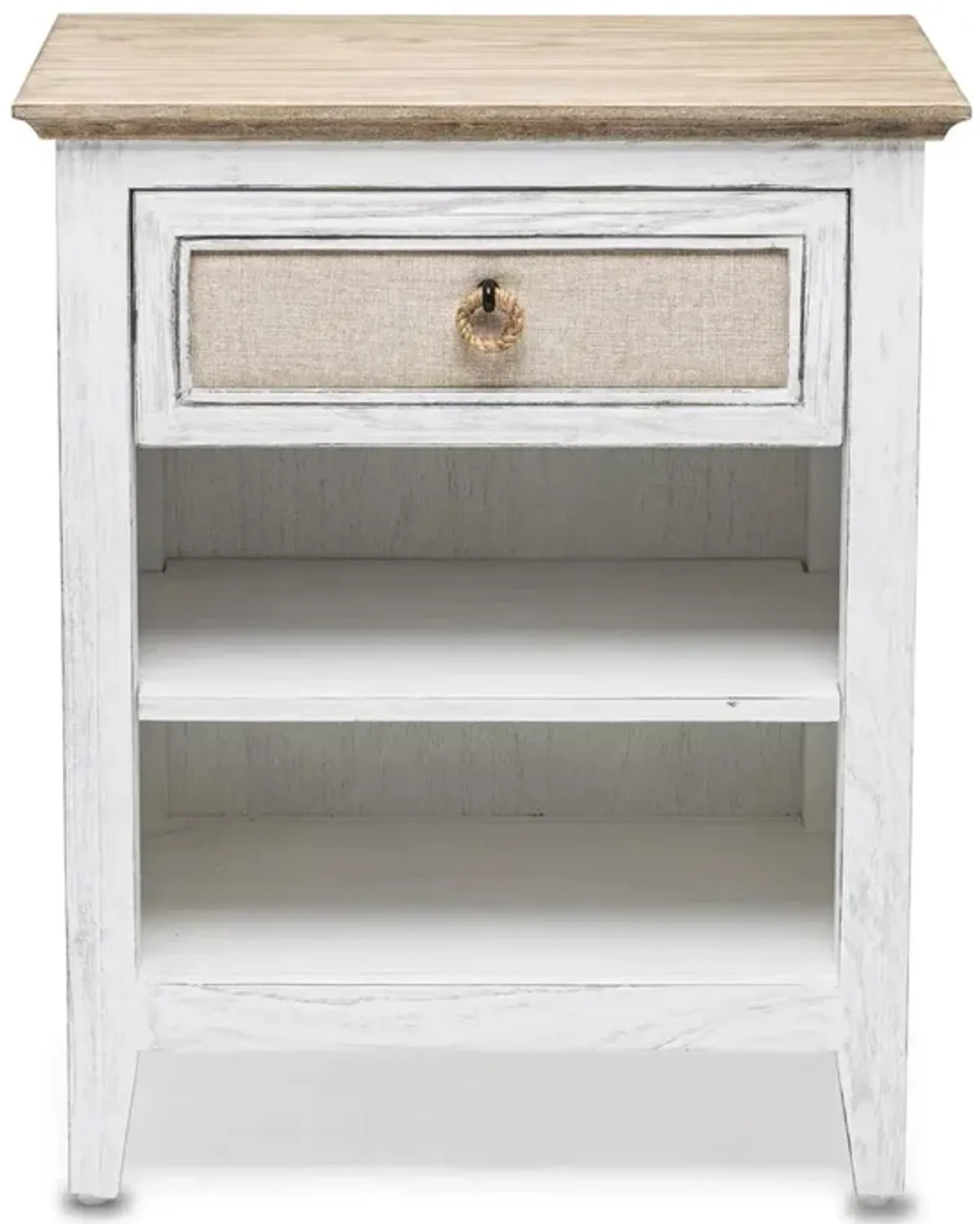 Seawinds Captiva Island 1-Drawer Nightstand Beach Sand/Weathered White Finish