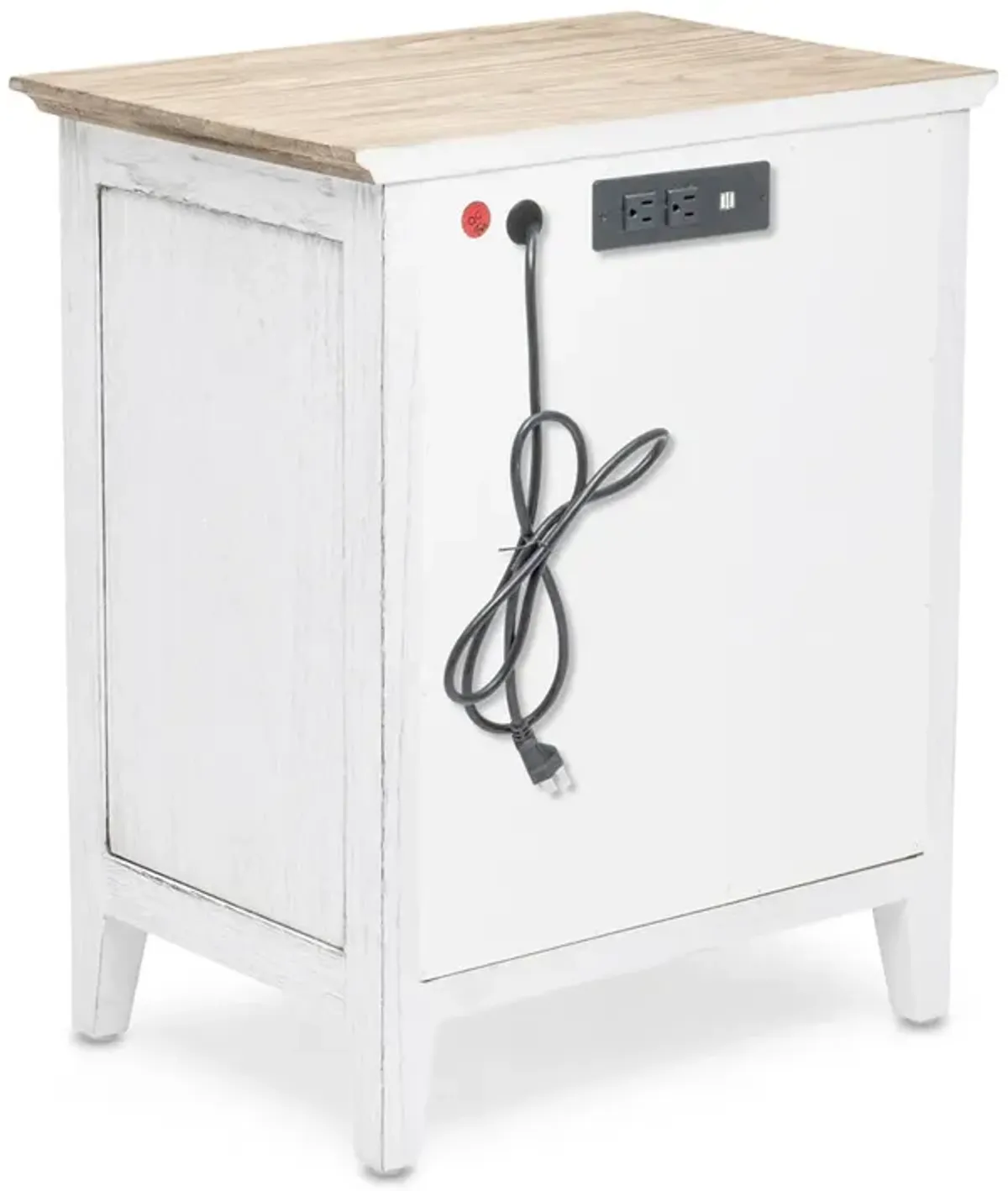 Seawinds Captiva Island 1-Drawer Nightstand Beach Sand/Weathered White Finish