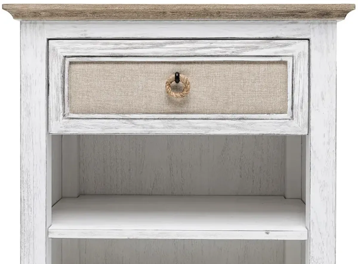 Seawinds Captiva Island 1-Drawer Nightstand Beach Sand/Weathered White Finish