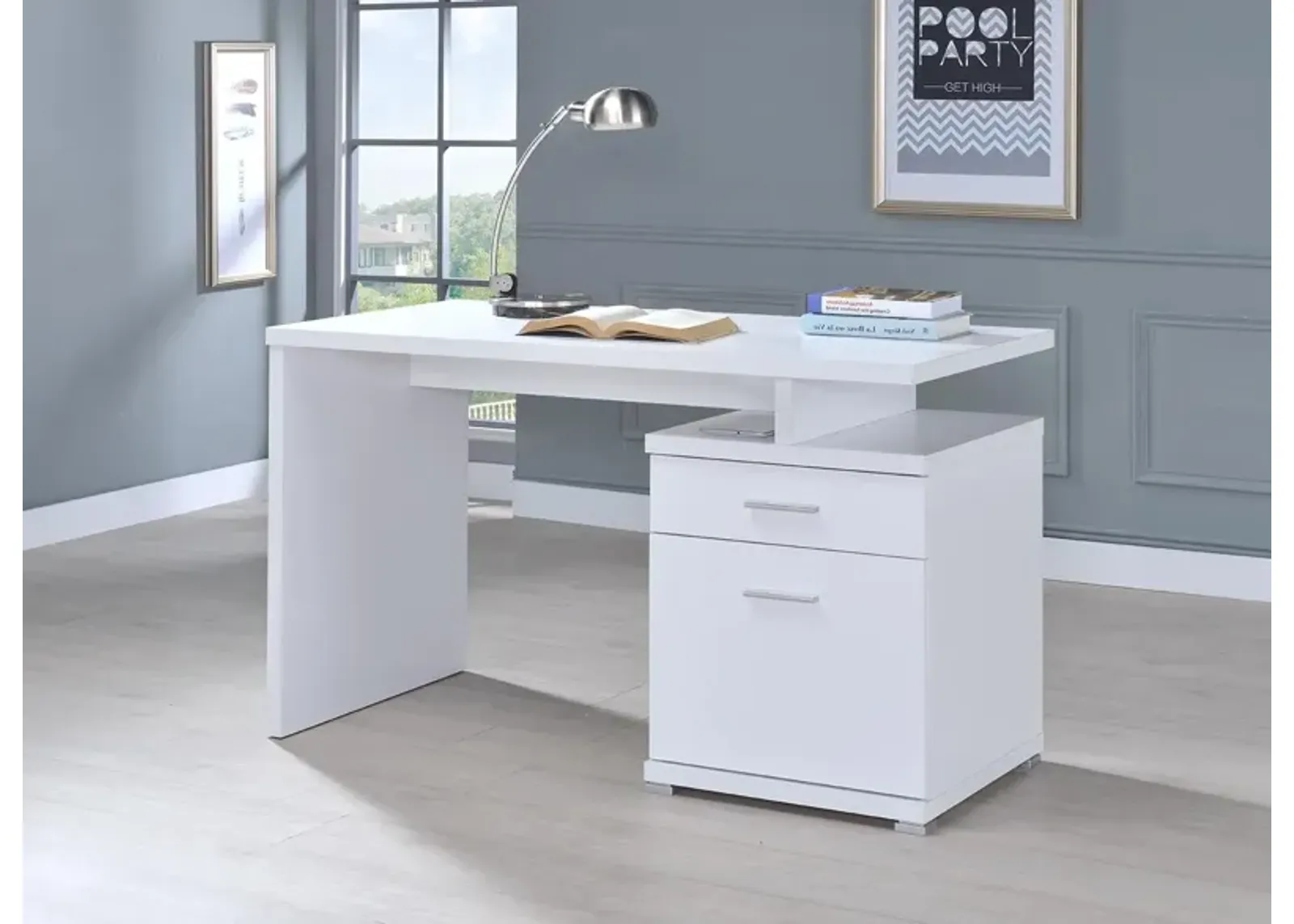 Coaster Irving 47 Inch 2-Drawer Office Computer Desk White