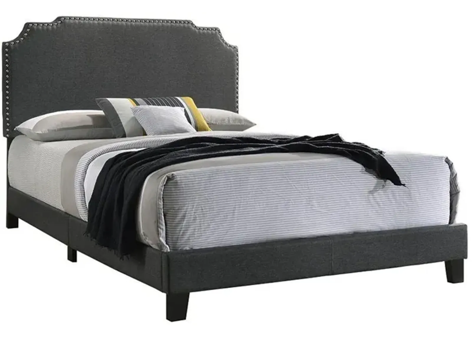 Tamarac Upholstered King Panel Bed Grey