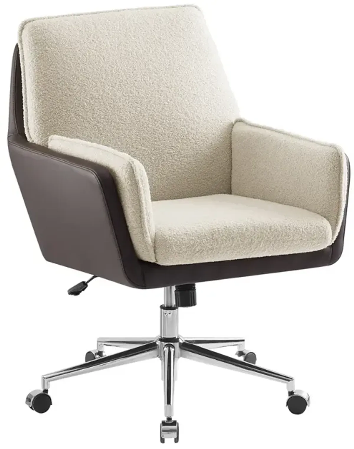 Linon Mabry Swivel Brown Natural Home Office Desk Chair