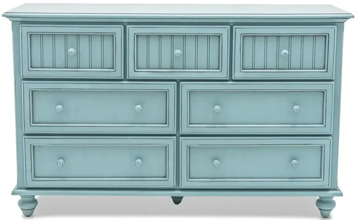 Seawinds Monaco 7-Drawer Dresser Bleu Finish