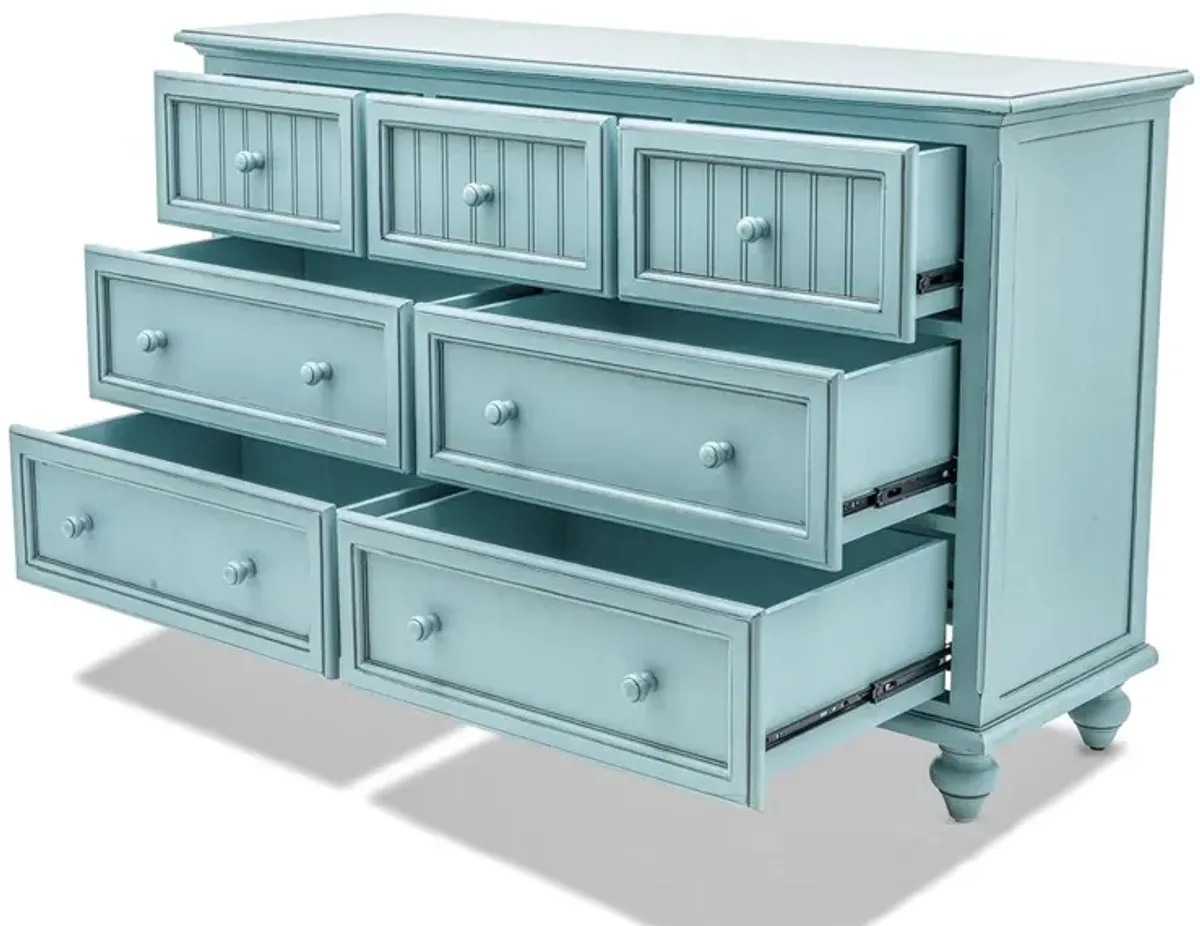 Seawinds Monaco 7-Drawer Dresser Bleu Finish