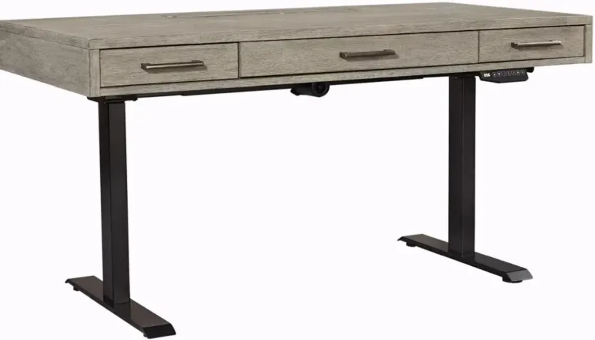 Aspenhome Platinum Gray Lift-Top Desk & Base