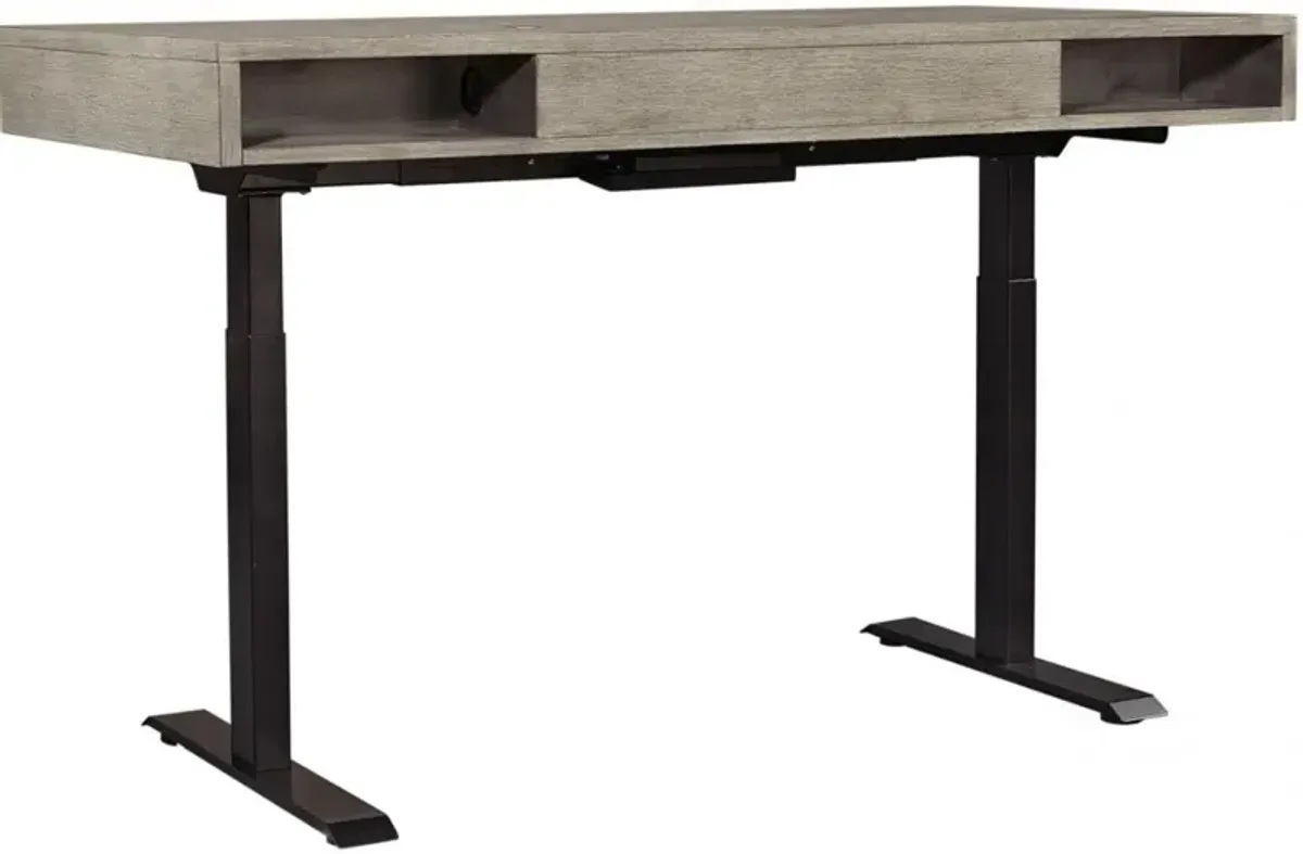 Aspenhome Platinum Gray Lift-Top Desk & Base