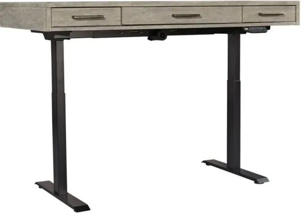 Aspenhome Platinum Gray Lift-Top Desk & Base