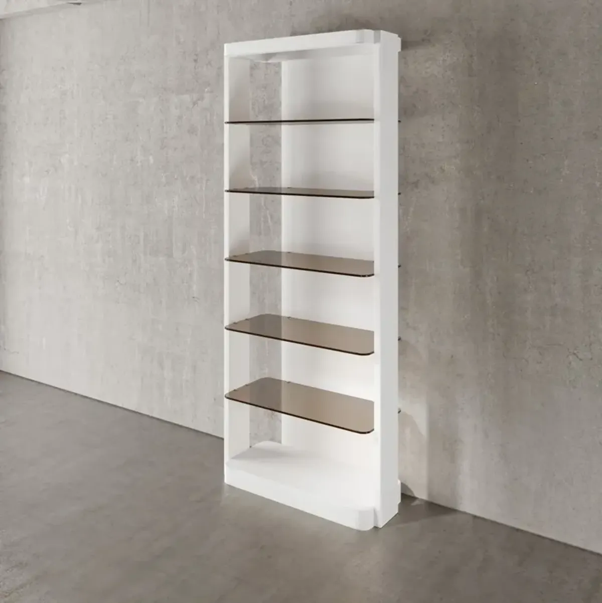 Casa Inspirata Madras Bookcase in Lino Bianco White