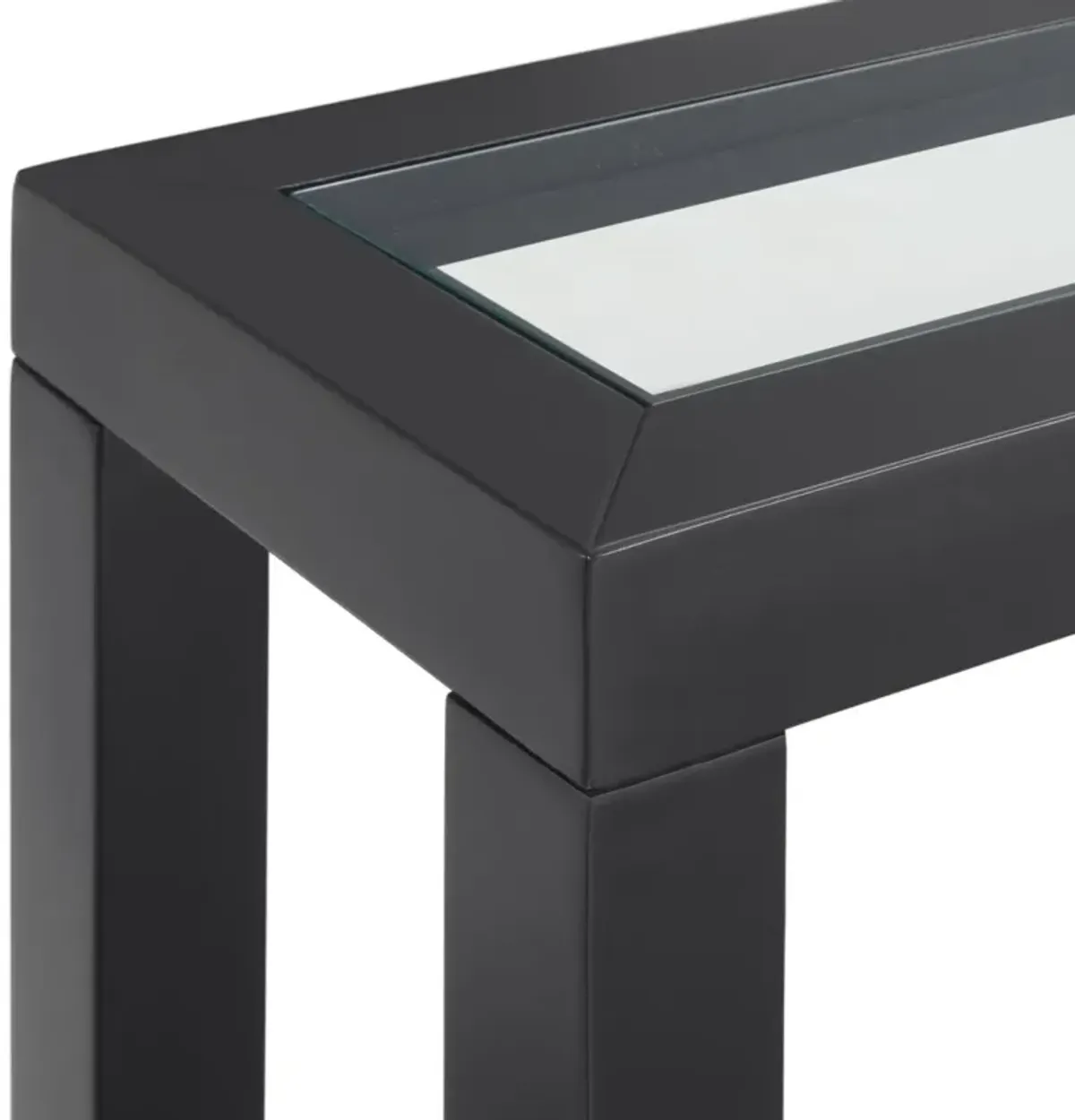 Martin Svensson Cordero 66 Inch Glass Top Sofa Console Table in Black