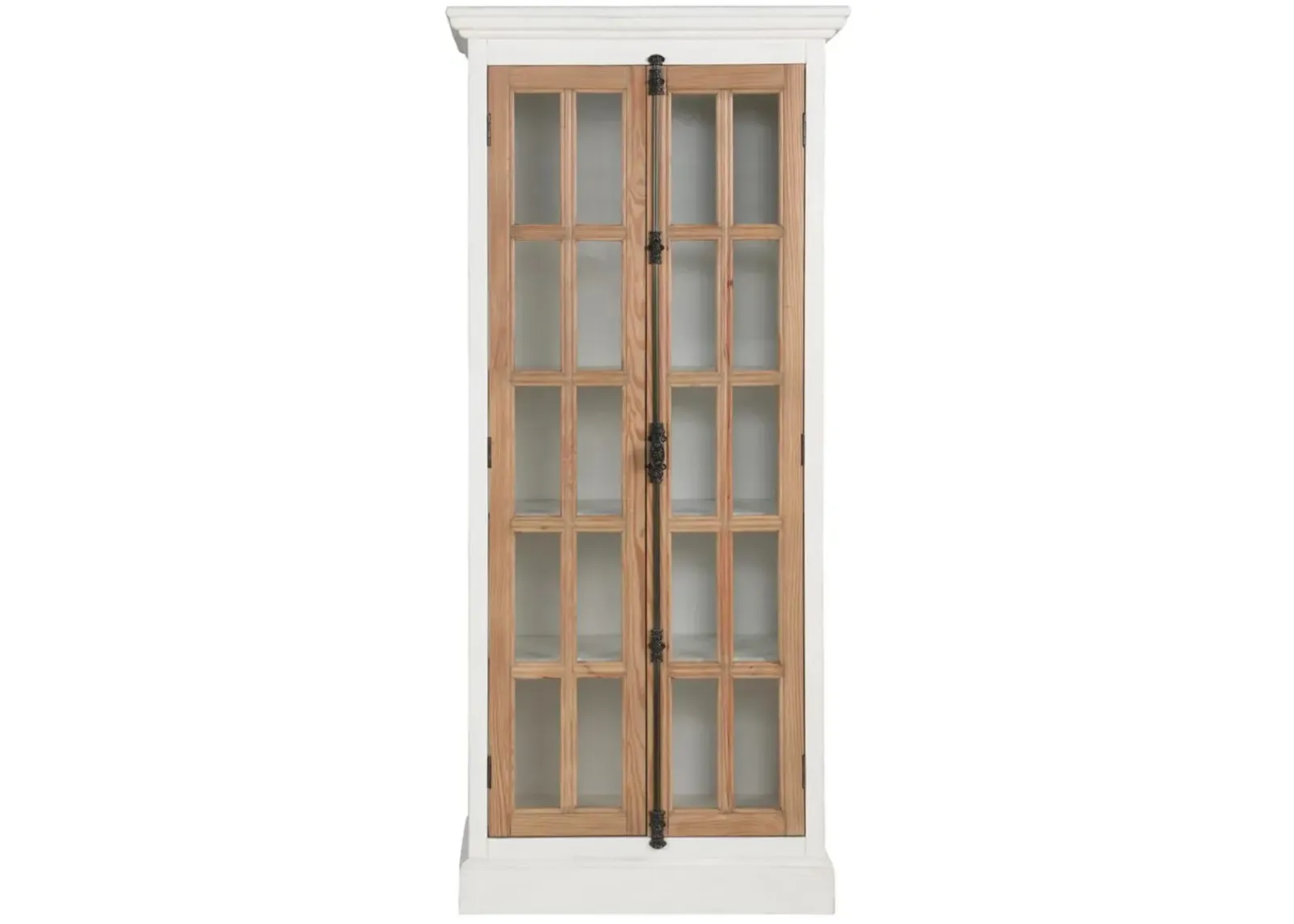 Tammi 2-Door Wood Tall Cabinet Distressed White & Brown