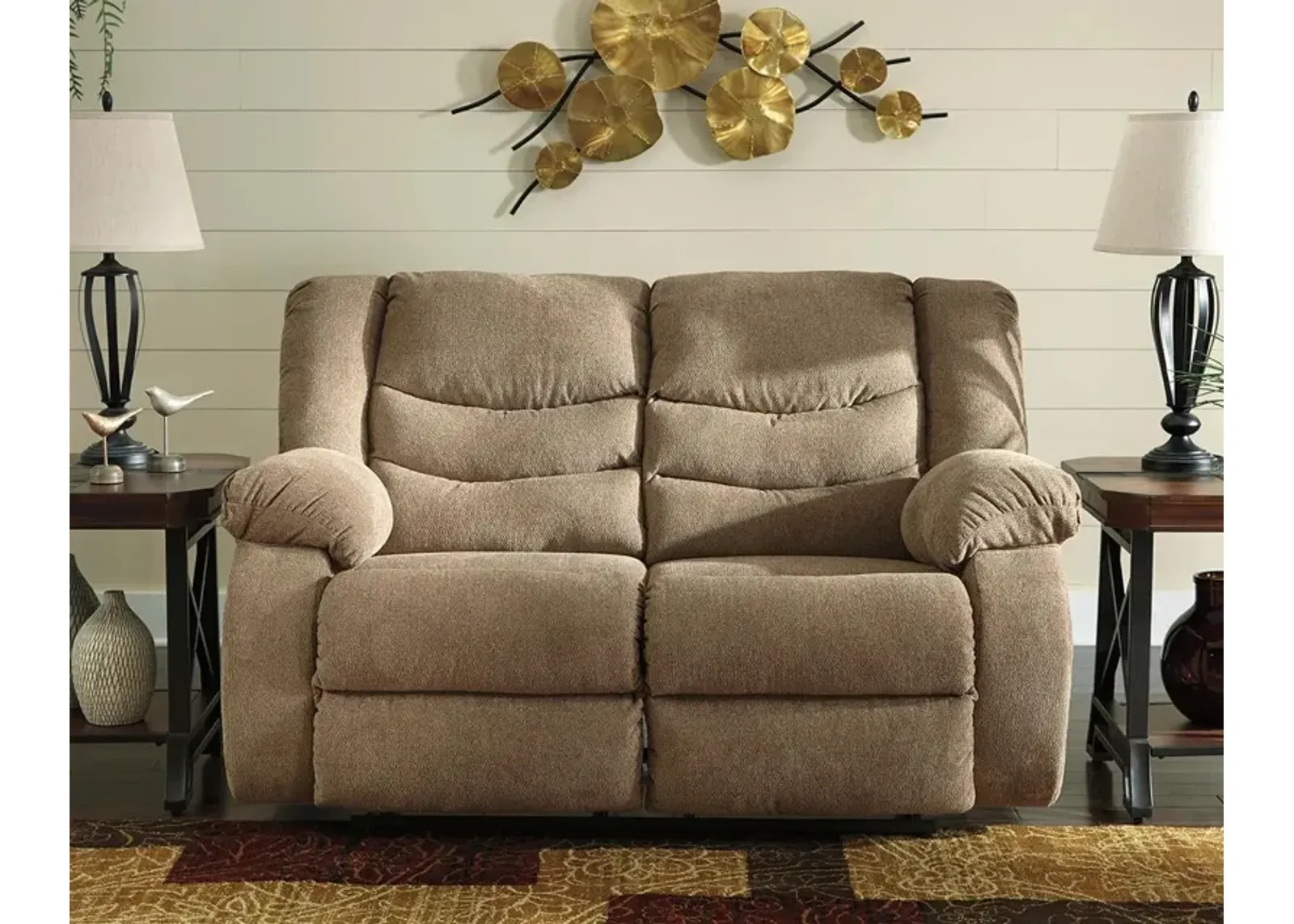 Ashley Tulen Mocha Reclining Loveseat