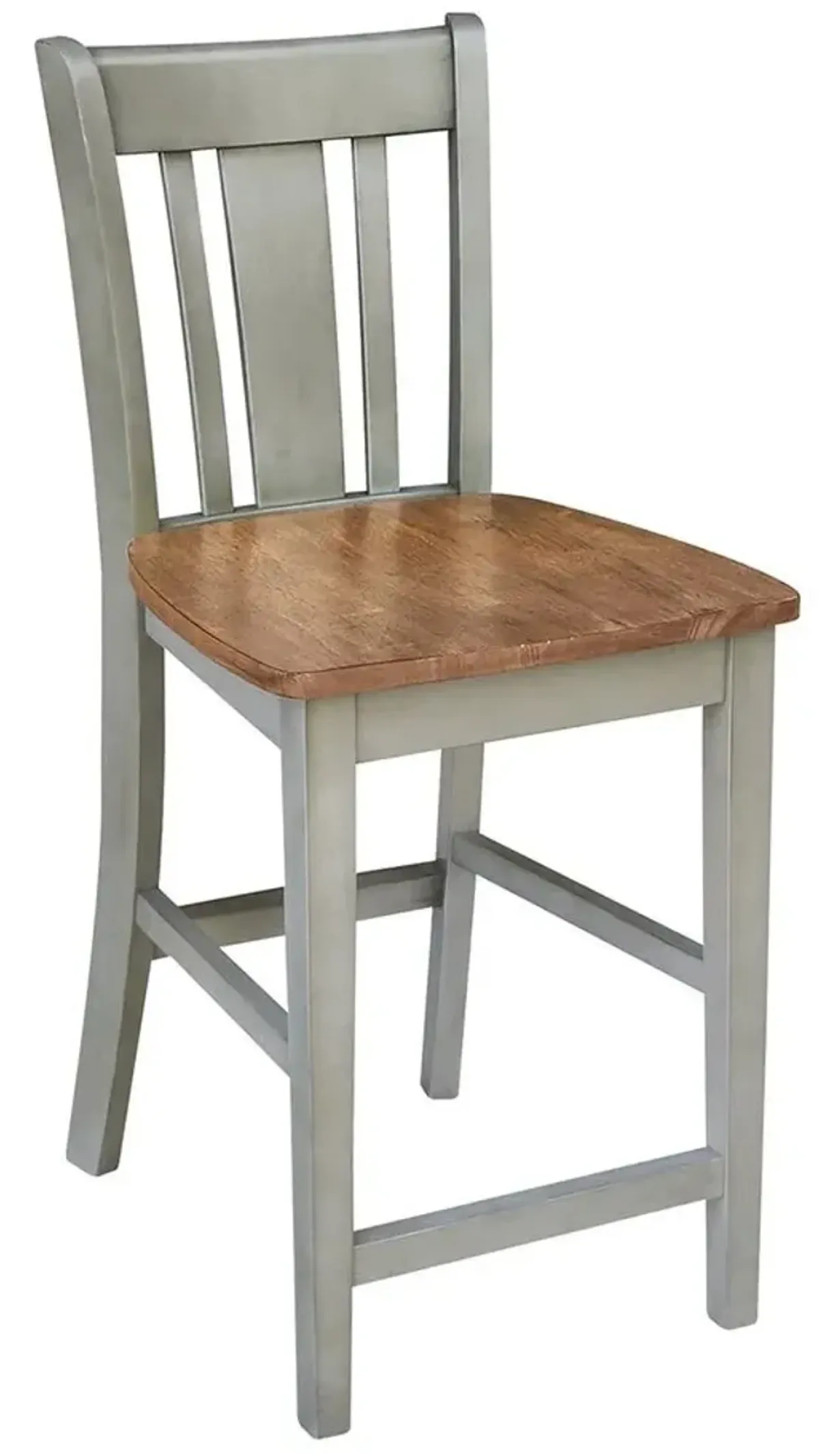 John Thomas Dining Essentials San Remo Wood Stool in Hickory & Stone