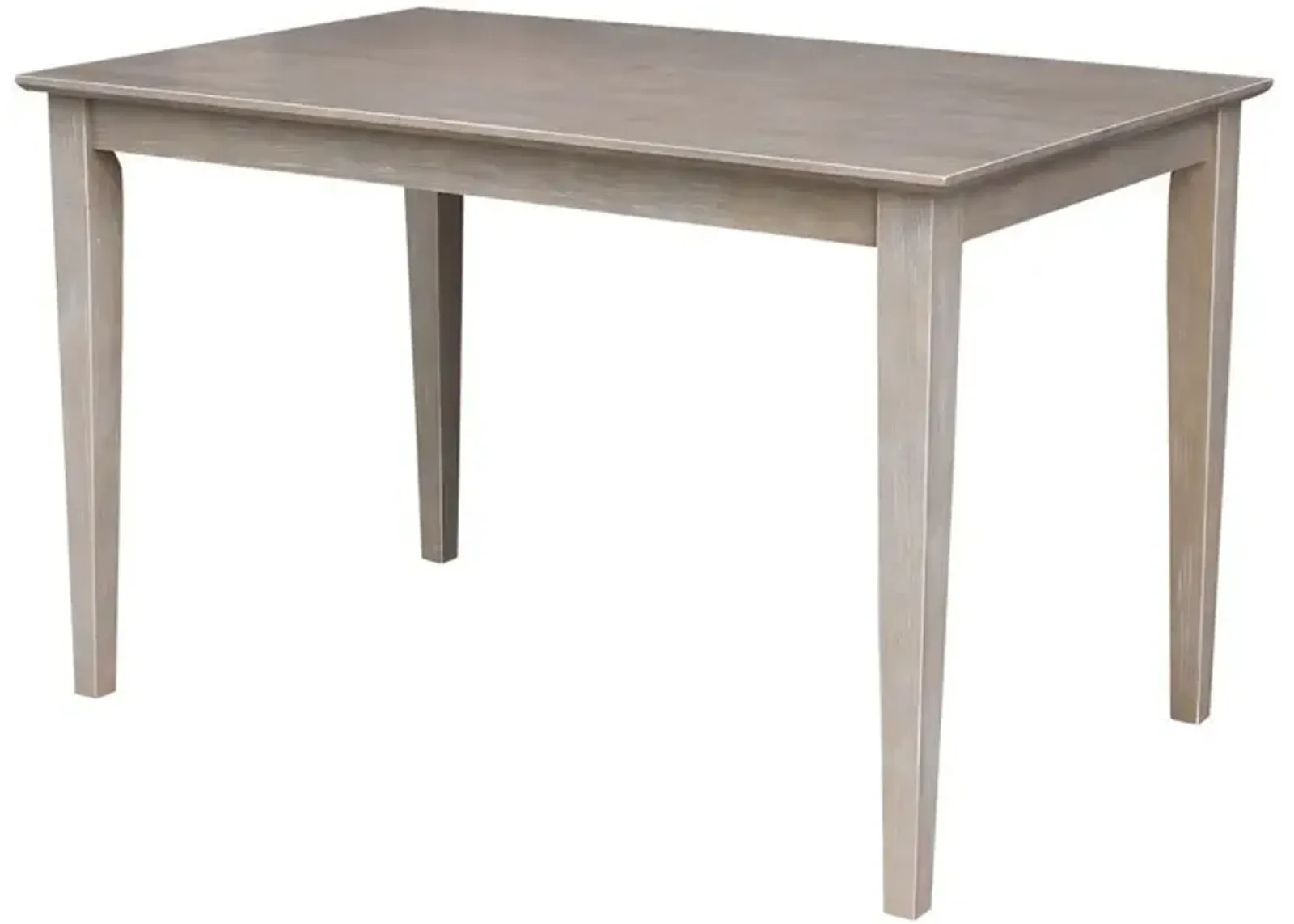 Dining Essentials 30 Inch X 48 Inch Square Table with 30 Inch Shaker Legs in Taupe Gray