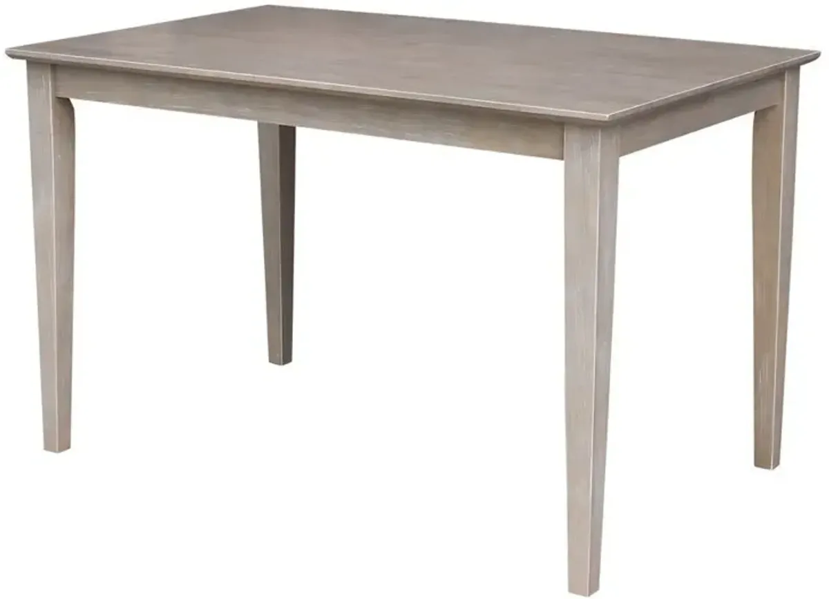 John Thomas Dining Essentials 30 Inch X 48 Inch Square Table with 30 Inch Shaker Legs in Taupe Gray