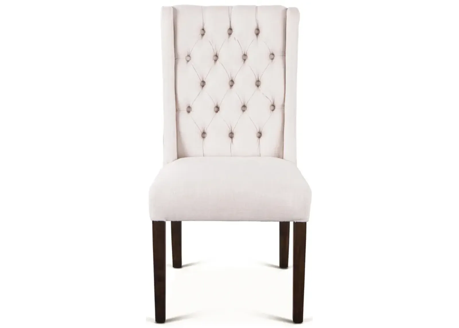 Home Trends Design Classic Tufted Ivory Upholstered Dining Chair with Espresso Legs