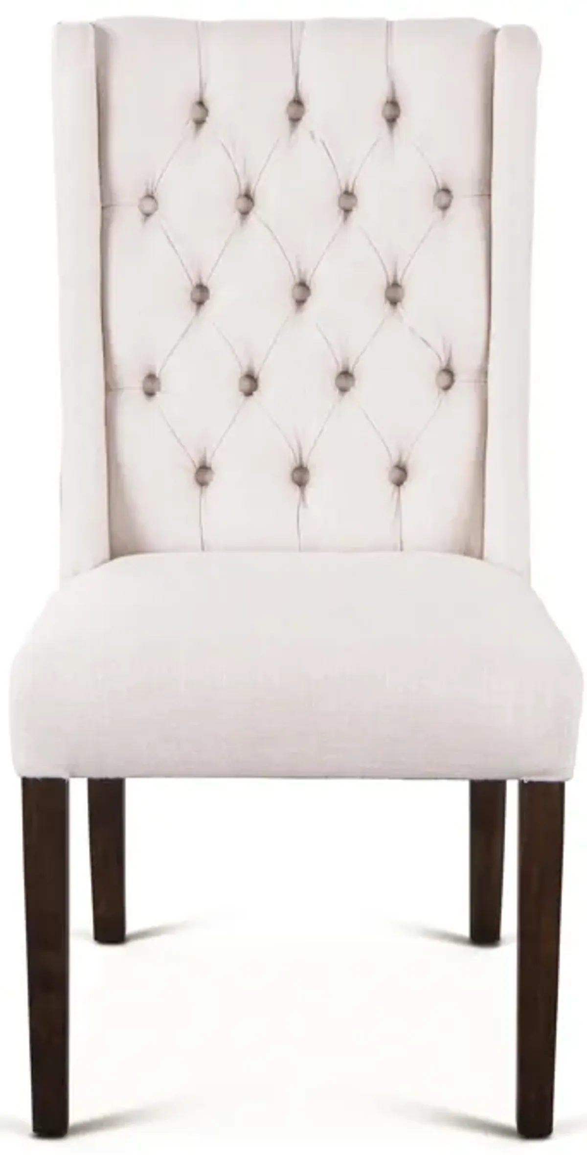 Home Trends Design Classic Tufted Ivory Upholstered Dining Chair with Espresso Legs