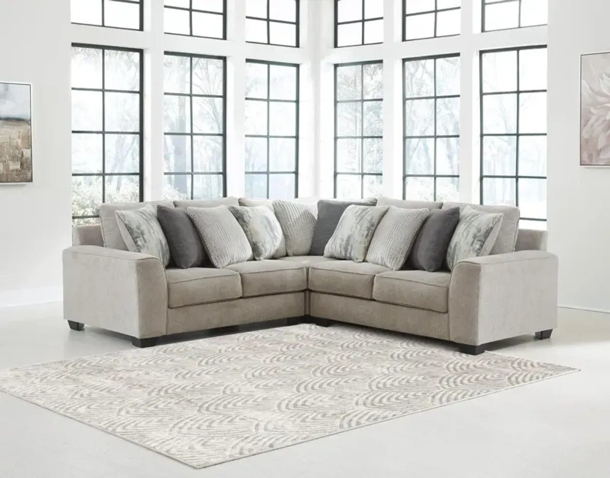 Ashley Ardsley 3-Piece Sectional Pewter Benchcraft