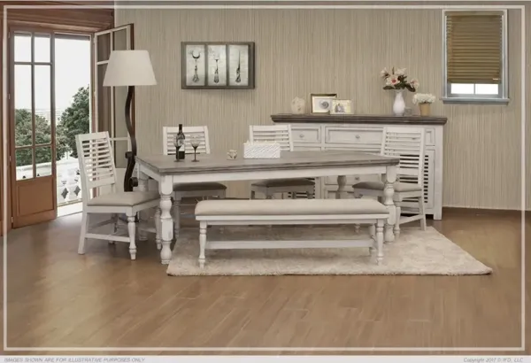 International Furniture Stone Ivory Dining Table with Turned Legs